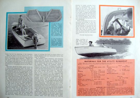  13' Round-Bottom Outboard SEA SKIFF BOAT Vintage diy Article Plans