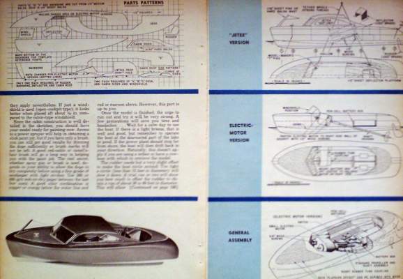 1950 How to Build SKIMMER BALSA MODEL SPEEDBOAT Boat PLANS Jetex or 