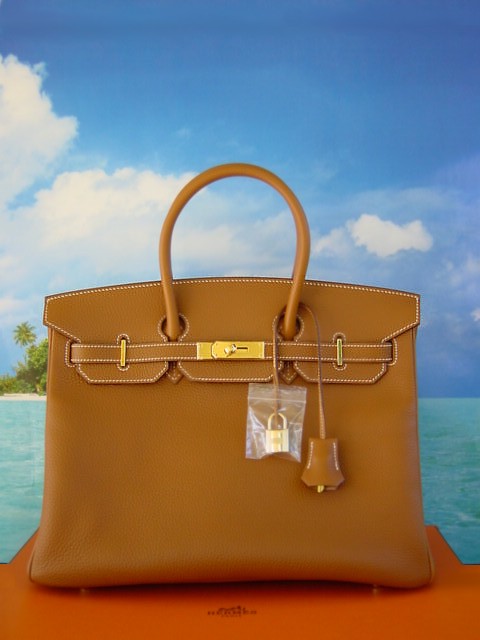 *GOLD TRUFFLE* Hermes Birkin 35 Bag Togo MASTERPIECE