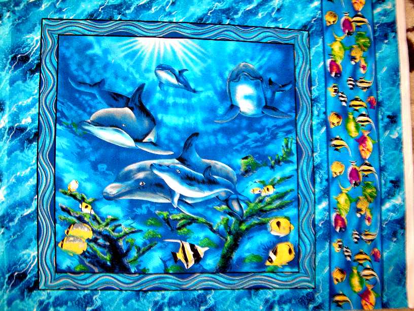 4 SEA LIFE WHALES Pillow Fabric Panels or Quilt | eBay