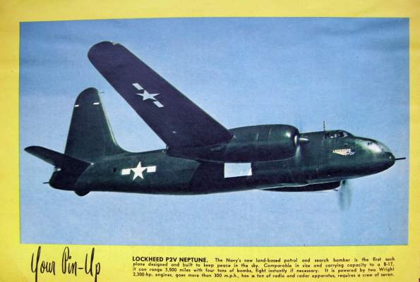 1946 US NAVY LOCKHEED NEPTUNE P2V MAG COLOR PIN UP  